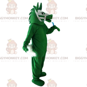 Traje de mascota de caballo verde BIGGYMONKEY™, traje de