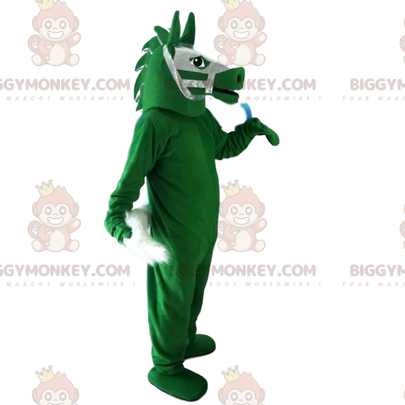 Costume de mascotte BIGGYMONKEY™ de cheval vert, costume