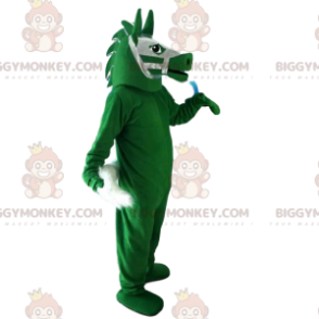 Kostým maskota zeleného koně BIGGYMONKEY™, jezdecký kostým
