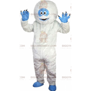 BIGGYMONKEY™ costume mascotte yeti bianco e blu, molto