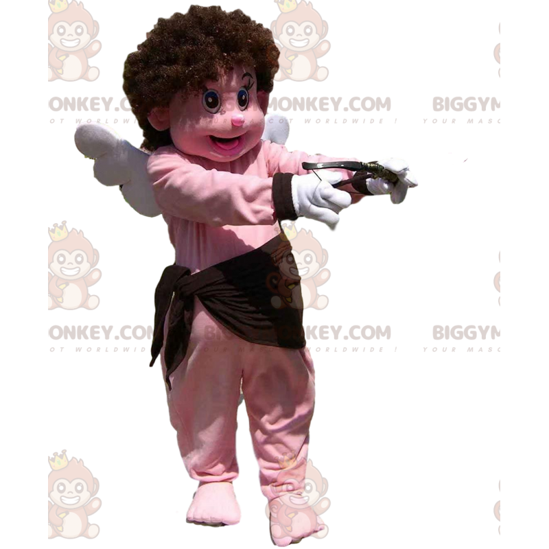 Traje de mascote Cupido BIGGYMONKEY™ com ars, asas e um grande