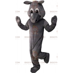 Traje de mascote de rinoceronte cinza BIGGYMONKEY™ totalmente