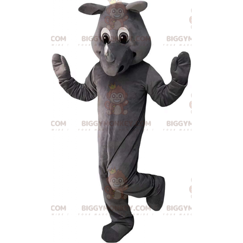 Helt anpassningsbar grå noshörning BIGGYMONKEY™ maskotdräkt -