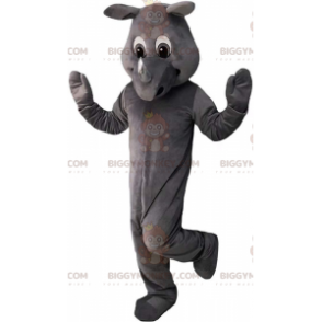 Traje de mascote de rinoceronte cinza BIGGYMONKEY™ totalmente