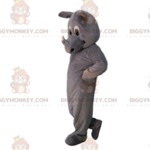 Costume de mascotte BIGGYMONKEY™ de rhinocéros gris entièrement