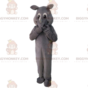 Costume de mascotte BIGGYMONKEY™ de rhinocéros gris entièrement