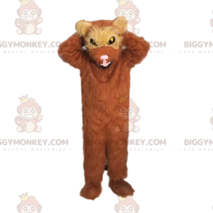 BIGGYMONKEY™ Glutton Mascot Costume, Furry Looking Fierce Brown