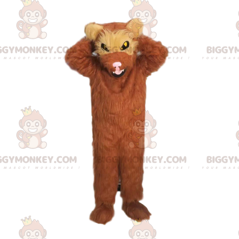 BIGGYMONKEY™ Glutton Mascot Costume, Furry Looking Fierce Brown