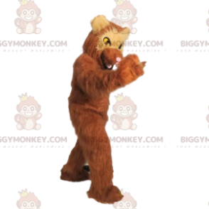 BIGGYMONKEY™ Glutton Mascot Costume, Furry Looking Fierce Brown