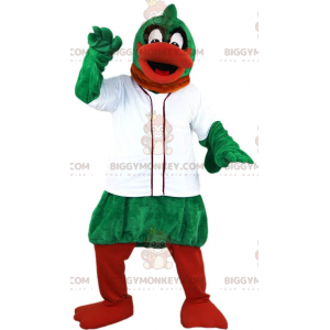 Kostium maskotka zielono-pomarańczowa kaczka BIGGYMONKEY™ z