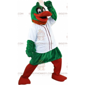Costume de mascotte BIGGYMONKEY™ de canard vert et orange avec