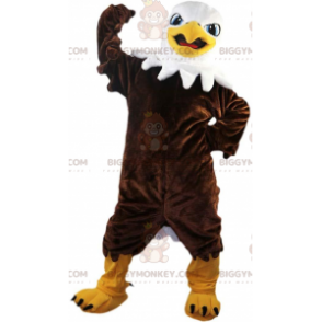 Traje de mascote BIGGYMONKEY™ de águia marrom orgulhosa e