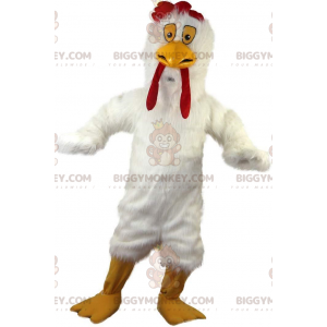 Costume de mascotte BIGGYMONKEY™ de poule blanche géante