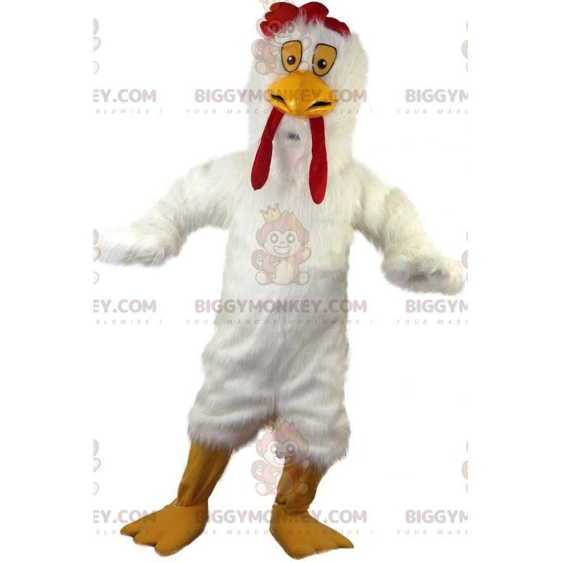 BIGGYMONKEY™ costume mascotte gallina bianca gigante, costume