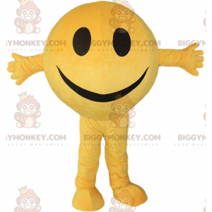 Costume de mascotte BIGGYMONKEY™ de smiley jaune, costume de