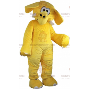 Costume de mascotte BIGGYMONKEY™ d'éléphant jaune, costume