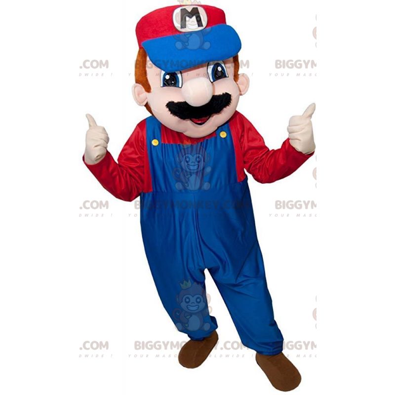 BIGGYMONKEY™ costume mascotte di Mario, il famoso idraulico dei