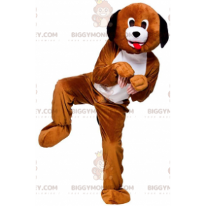 Fantasia de mascote BIGGYMONKEY™ de cachorro marrom e branco