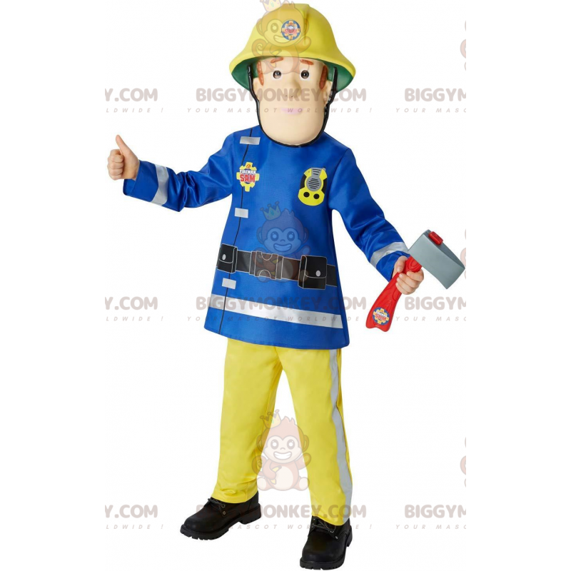 Brandweerman BIGGYMONKEY™ mascottekostuum met uniform en helm -