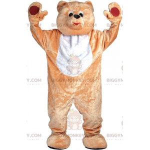 Costume mascotte BIGGYMONKEY™ da orsacchiotto marrone e bianco