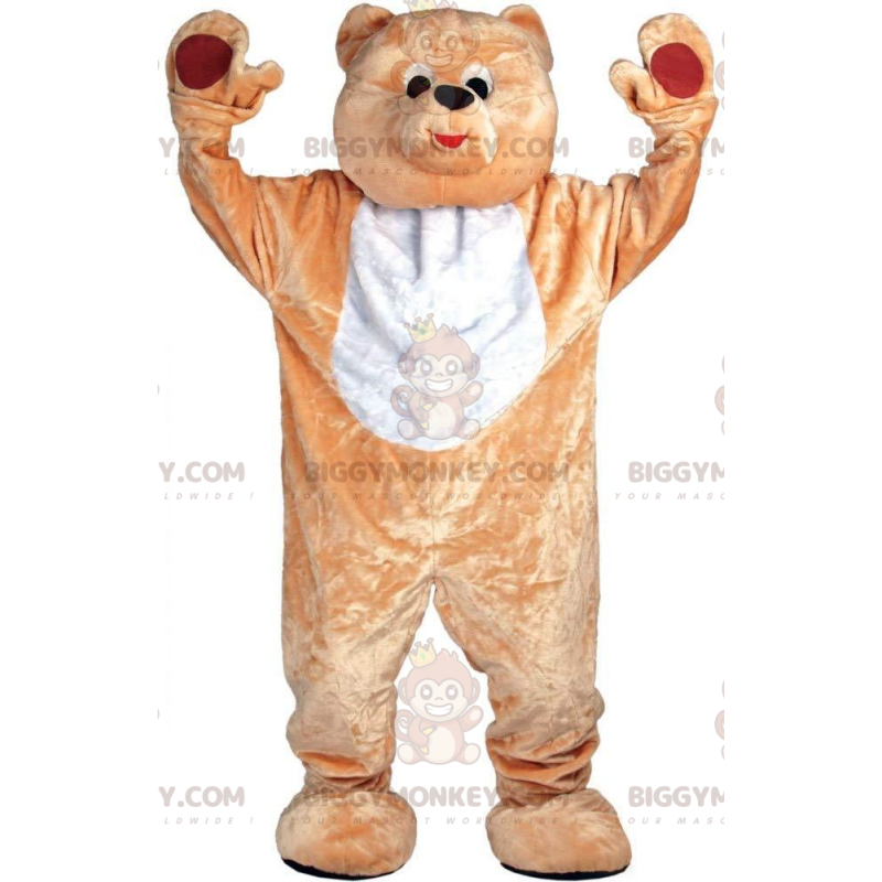 Brauner und weißer Teddybär BIGGYMONKEY™ Maskottchen-Kostüm