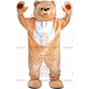 Brauner und weißer Teddybär BIGGYMONKEY™ Maskottchen-Kostüm