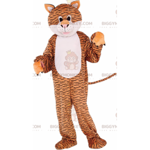 Disfraz de mascota BIGGYMONKEY™ Tigre marrón y blanco con