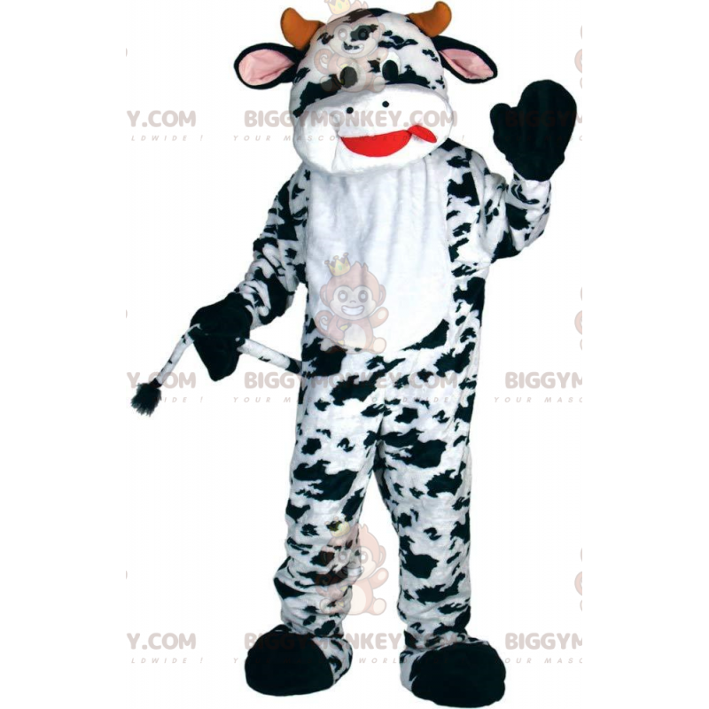 White and Black Cow BIGGYMONKEY™ Mascot Costume, Cowhide