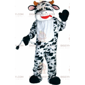 White and Black Cow BIGGYMONKEY™ Mascot Costume, Cowhide