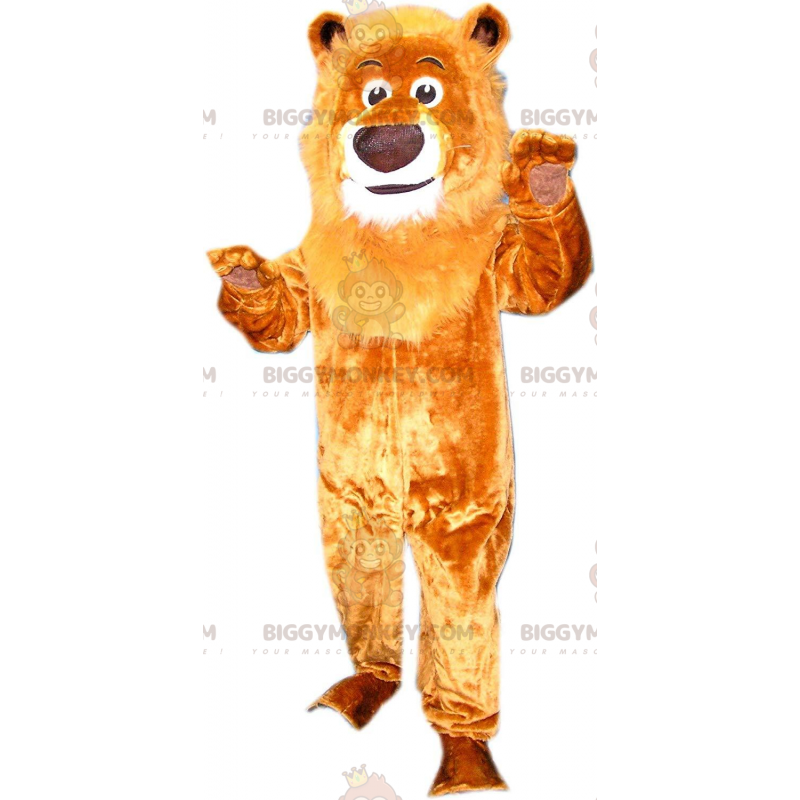 Costume de mascotte BIGGYMONKEY™ de lion marron à grande