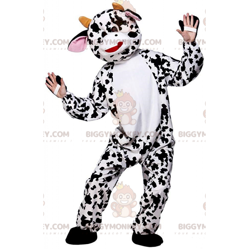 Costume de mascotte BIGGYMONKEY™ de vache blanche géante avec