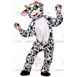 Kostým maskota BIGGYMONKEY™ Obří bílá kráva s hnědými skvrnami