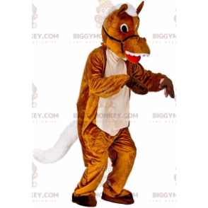 Costume da mascotte BIGGYMONKEY™ cavallo marrone e bianco