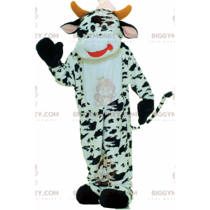 Fantasia de mascote de vaca branca e preta BIGGYMONKEY™