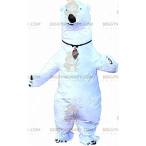 BIGGYMONKEY™ Aufblasbares Eisbär-Maskottchen-Kostüm, riesiges