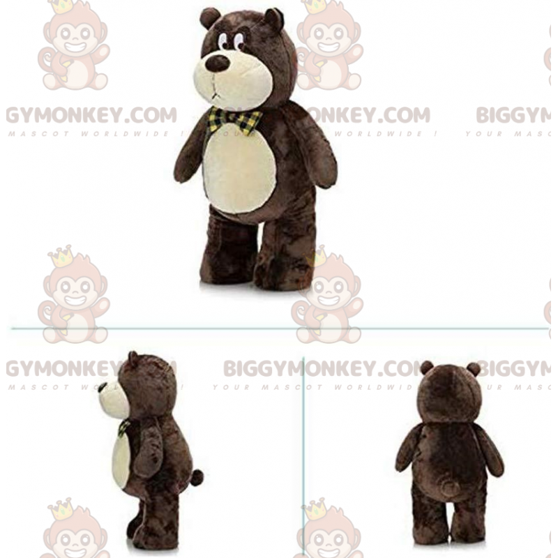 BIGGYMONKEY™ Maskottchenkostüm aus braunem und beigem Teddybär
