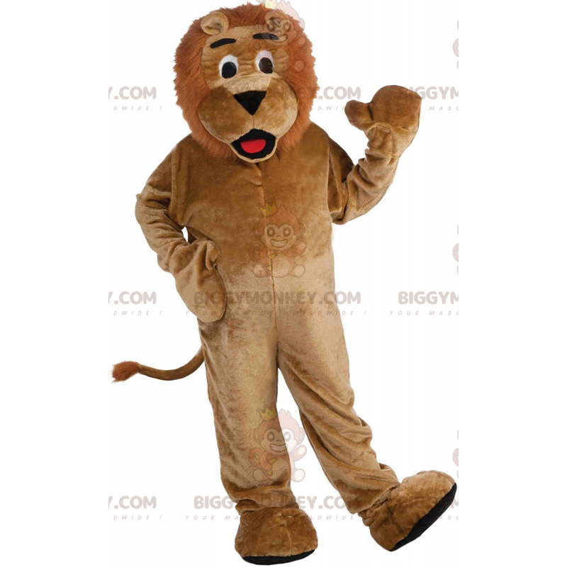 BIGGYMONKEY™ Costume mascotte leone marrone peluche, costume