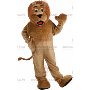 BIGGYMONKEY™ pluche bruine leeuw mascottekostuum, kattenkostuum