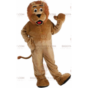 Costume de mascotte BIGGYMONKEY™ de lion marron en peluche