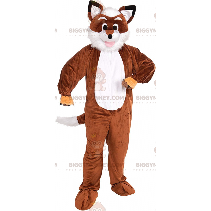 Braun-weißer Fuchs BIGGYMONKEY™ Maskottchenkostüm