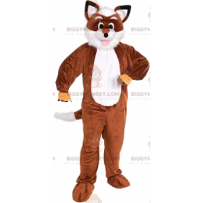 Costume de mascotte BIGGYMONKEY™ de renard marron et blanc