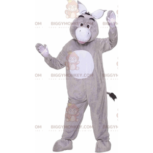 BIGGYMONKEY™ maskotdräkt grå och vit åsna, gigantisk åsnadräkt