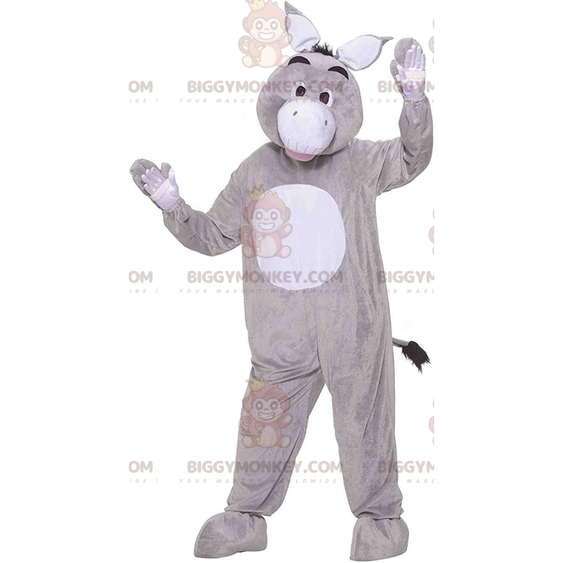 Disfraz de mascota BIGGYMONKEY™ burro gris y blanco, disfraz de