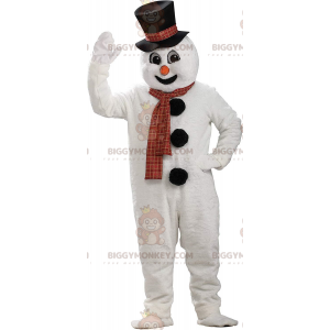 Costume de mascotte BIGGYMONKEY™ de bonhomme de neige blanc