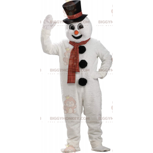 Traje de mascote BIGGYMONKEY™ boneco de neve branco, gigante