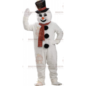 BIGGYMONKEY™ costume mascotte pupazzo di neve bianco, gigante