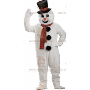 Traje de mascote BIGGYMONKEY™ boneco de neve branco, gigante