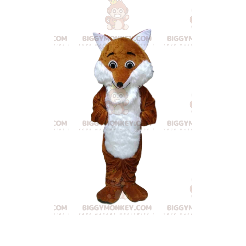 Costume de mascotte BIGGYMONKEY™ de renard orange et blanc