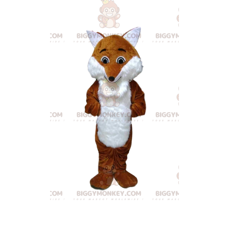 Orange-weißer Fuchs BIGGYMONKEY™ Maskottchenkostüm, Waldkostüm