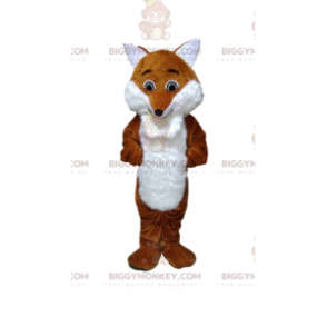 Στολή μασκότ BIGGYMONKEY™ με πορτοκαλί και λευκή αλεπού, στολή
